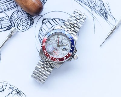 F Factory Insert ROLEX GMT-Master II Stainless Steel Meteorite Dial 40MM White Watch